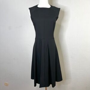 MM‎ Lafleur Dress Black Toi Wool Blend Fit & Flare Lined Knee Length Size 4